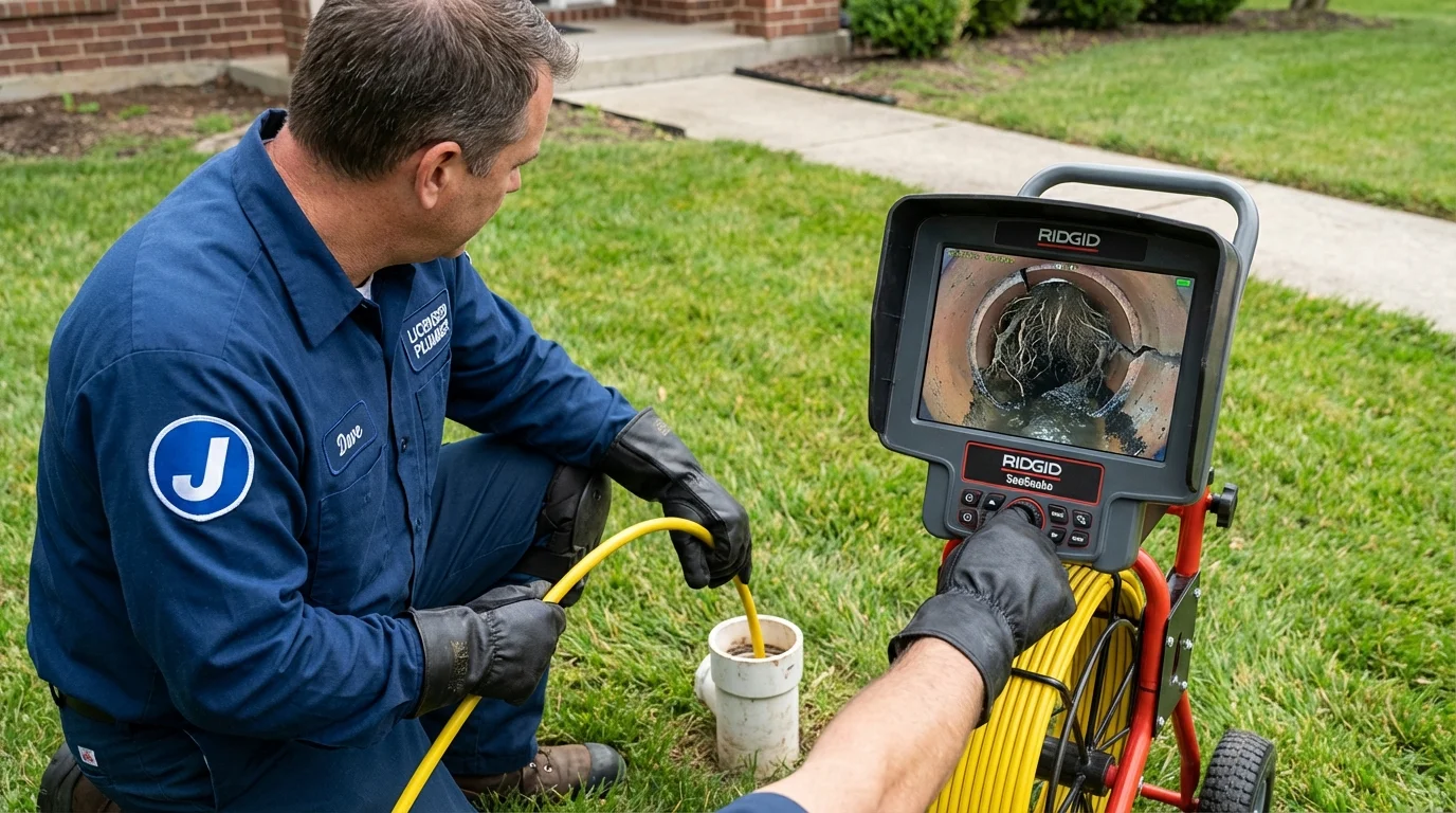 Sewer camera inspection being performed by Johns Plumbing LLC in Freedom